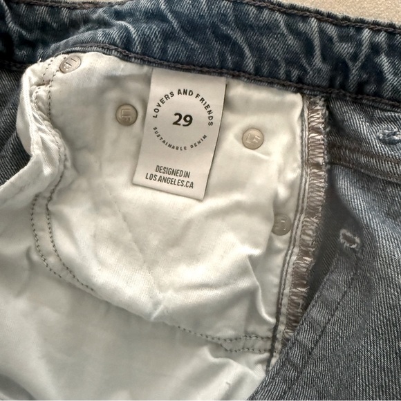 Lovers + Friends Checkered Denim Blue Jeans - Picture 8 of 13